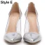 Transparent Red Evening Party Pumps 2020 10 cm Stiletto Heels Pointed Toe Pumps