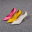 Modest / Simple Fuchsia Office OL Pumps 2020 Leather 6 cm Crystal Thick Heels Pointed Toe Pumps