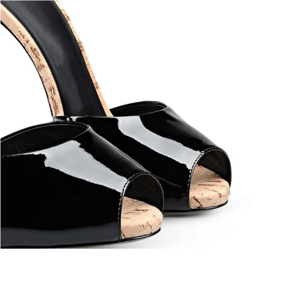 Classy Fuchsia Street Wear Leather Womens Sandals Stiletto Heels 9 cm 2020 Open / Peep Toe Sandals