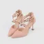 Schöne Beige Datierung Sandalen Damen 2020 Niet X-Riemen 8 cm Stilettos Spitzschuh Sandaletten