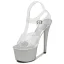 Sexy Transparent Blanche Club de carnaval Sandales Femme 2020 Bride Cheville 17 cm Talons Aiguilles Peep Toes / Bout Ouvert Sandales