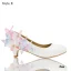 Chic / Beautiful White Wedding Shoes 2018 Leather Butterfly Rhinestone 14 cm Stiletto Heels Round Toe Wedding Pumps