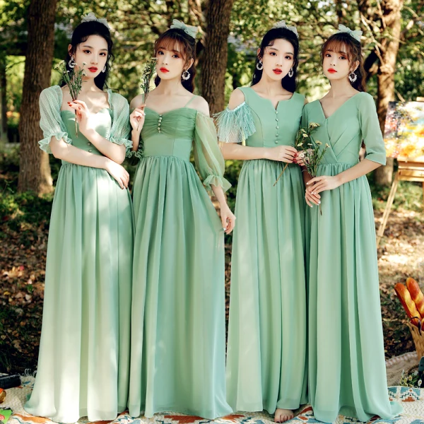 Modest Simple Mint Green Bridesmaid Dresses 2021 A-Line Princess V-Neck Short Sleeve Modest Simple Mint Green Bridesmaid Dresses 2021 A-Line Princess V-Neck Short Sleeve