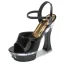 Chic / Belle Noire Club de carnaval Sandales Femme 2020 Cuir Verni Bride Cheville 14 cm Talons Épais Peep Toes / Bout Ouvert Sandales