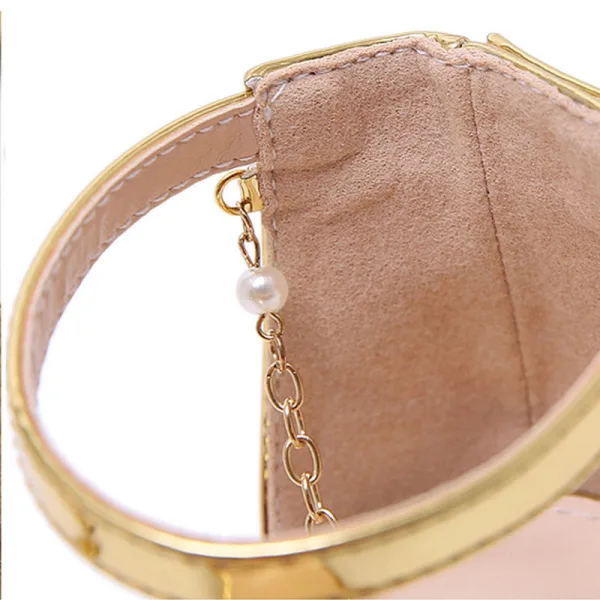 Chic / Beautiful Gold Street Wear Womens Sandals 2020 Ankle Strap 12 cm Stiletto Heels Open / Peep Toe Sandals