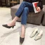 Erschwinglich Beige Freizeit Strass Sandalen Damen 2020 5 cm Stilettos Quadratische Zehe Sandaletten