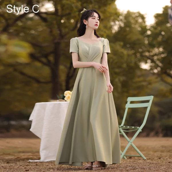 Modest Simple Sage Green Bridesmaid Dresses 2021 A-Line Princess Off-The-Shoulder Short Modest Simple Sage Green Bridesmaid Dresses 2021 A-Line Princess Off-The-Shoulder Short