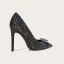 Scintillantes Noire Soirée Cristal Paillettes Escarpins 2021 Cuir 10 cm Talons Aiguilles À Bout Pointu Escarpins Talons Hauts