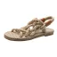 Romain Beige Plage Tresser Plate Chaussures Femmes 2020 Peep Toes / Bout Ouvert Plat Pantoufle & Tongs