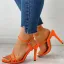 Sexy Orange Casual Womens Sandals 2020 Ankle Strap 10 cm Stiletto Heels Open / Peep Toe Sandals