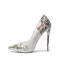 Fashion White Street Wear Pumps 2020 Doodle Cartoon 12 cm Stiletto Heels Pointed Toe Pumps