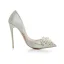 Fashion Champagne Wedding Shoes 2020 Rhinestone Pearl 12 cm Stiletto Heels Pointed Toe Wedding Pumps