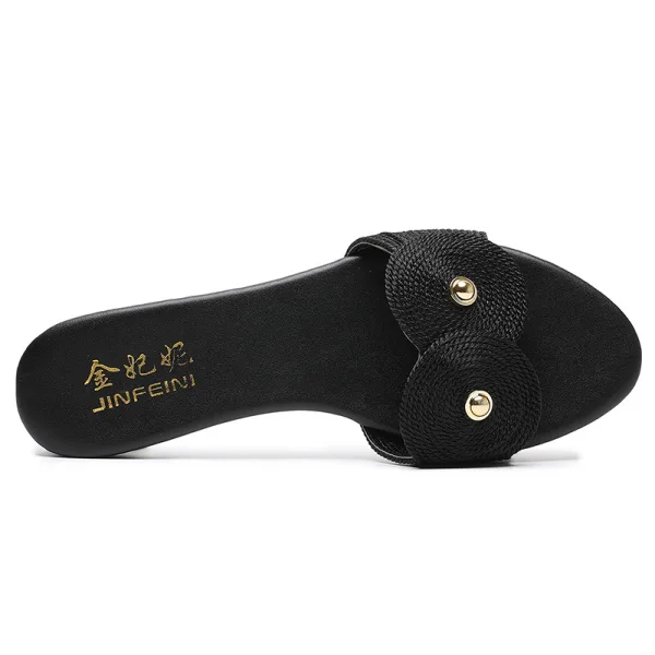 Rimelig Aprikos Casual Flette Slipper & Flip Flops 2020 Flate Peep Toe Damesko