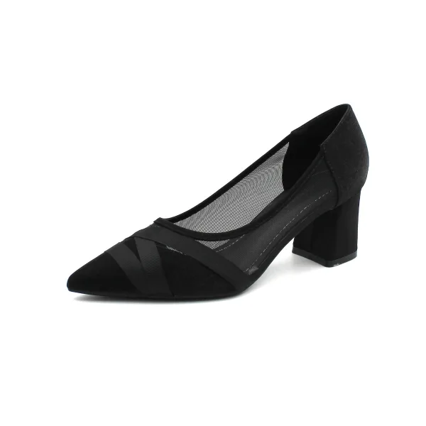 Modest / Simple Beige Casual Pumps 2020 6 cm Thick Heels Pointed Toe Pumps