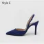 Schlicht Beige Büro OL Slingpumps Sandalen Damen 2020 Wildleder 8 cm Stilettos Spitzschuh Sandaletten