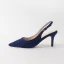 Schlicht Königliches Blau Büro OL Slingpumps Sandalen Damen 2020 Wildleder 10 cm Stilettos Spitzschuh Sandaletten