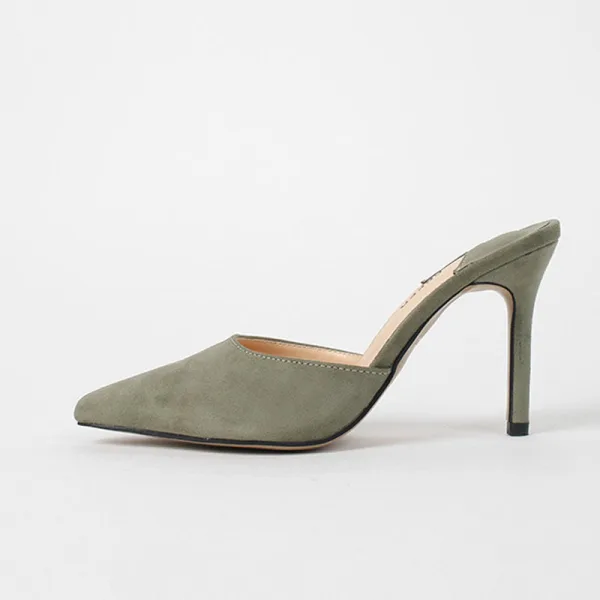 Chic / Beautiful Tan Summer Street Wear Womens Sandals 2020 Suede 10 cm Stiletto Heels Pointed Toe Sandals