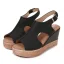 Proste / Simple Brązowy Lato Plaża Sandały Damskie 2020 8 cm Na Koturnie Peep Toe Sandały