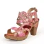 Chic / Beautiful Candy Pink Street Wear Leather Womens Sandals 2020 8 cm Thick Heels Platform Open / Peep Toe Sandals