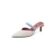 Chic / Beautiful Beige Street Wear Braid Womens Sandals 2020 Leather 5 cm Stiletto Heels Pointed Toe Sandals