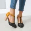 Schlicht Schwarz Strassenmode Sandalen Damen 2020 T-Riemen 8 cm Thick Heels Runde Zeh Sandaletten