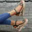 Erschwinglich Schwarz Strassenmode Zebramuster Sandalen Damen 2020 5 cm Keilabsatz Peeptoes Sandaletten