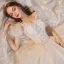 Victorian Style Ivory Lace Flower Wedding Dresses 2021 V-Neck Short Sleeve Backless Royal Train Wedding