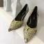 Fashion Yellow Evening Party Fish Scales Pumps 2020 Leather 8 cm Stiletto Heels Pointed Toe Pumps