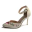 Fashion Ethnic Summer White Outdoor / Garden Womens Sandals 2020 Ankle Strap 8 cm Stiletto Heels Pointed Toe Sandals