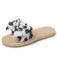 Mode Abordable Été Noire Plage Pantoufle & Tongs 2020 Fleur Plat Peep Toes / Bout Ouvert Chaussures Femmes