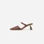 Schlicht Sommer Braun Freizeit Sandalen Damen Leder 2020 5 cm Stilettos Spitzschuh Sandaletten
