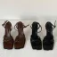 Schlicht Sommer Freizeit Beige Sandalen Damen 2020 Leder Knöchelriemen 7 cm Stilettos Peeptoes Sandaletten