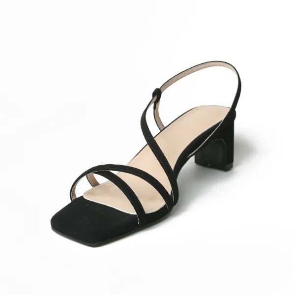 Schöne Sommer Nude Freizeit Wildleder Sandalen Damen 2020 Leder 6 cm Thick Heels Peeptoes Sandaletten