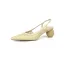 Simple Été Slingbacks Vert Cendré Désinvolte Sandales Femme 2020 Cuir 4 cm Talon Bas À Bout Pointu Sandales