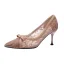 Charming Black Evening Party Pumps 2020 Lace Flower Bow 7 cm Stiletto Heels Pointed Toe Pumps