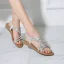 Bohemliv Svarta Sommar Stranden Sandaler Dam 2020 Rhinestone Platt Peep Toe Sandaler