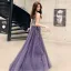 Charming Purple Evening Dresses  2020 A-Line / Princess V-Neck Beading Sequins Sleeveless Backless Floor-Length / Long Formal Dresses