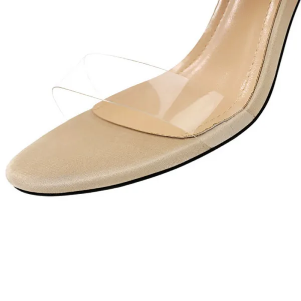 Sexy Summer Beige Cocktail Party Womens Sandals 2020 Lace Bow 7 cm Stiletto Heels Open / Peep Toe Sandals