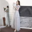 Sexy Grey Asymmetrical Tassel Prom Dresses 2021 A-Line / Princess Off-The-Shoulder Beading Sequins Lace Flower Sleeveless Formal Dresses