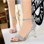 Sexy Argenté Soirée Sandales Femme 2020 Bride Cheville Faux Diamant Paillettes 8 cm Talons Aiguilles Peep Toes / Bout Ouvert Sandales
