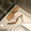 Sexy Transparent Vêtement de rue Sandales Femme 2020 9 cm Talons Épais Peep Toes / Bout Ouvert Sandales