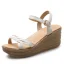 Fashion Summer Beige Street Wear Womens Sandals 2020 6 cm Wedges Platform Open / Peep Toe Sandals