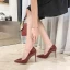 Snygga / Fina Burgundy Kontors OL Pumps 2020 Lackläder 10 cm Stilettklackar Spetsiga Pumps