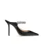Fashion Black Casual Womens Sandals 2020 Rhinestone 8 cm Stiletto Heels Pointed Toe Sandals