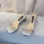 Fashion Champagne Evening Party Leather Womens Sandals 2020 Rhinestone Ankle Strap 6 cm Thick Heels Open / Peep Toe Sandals
