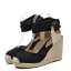 Chic / Belle Noire Vêtement de rue Tresser Sandales Femme 2020 Bride Cheville 10 cm Compensées Plateforme À Bout Rond Sandales