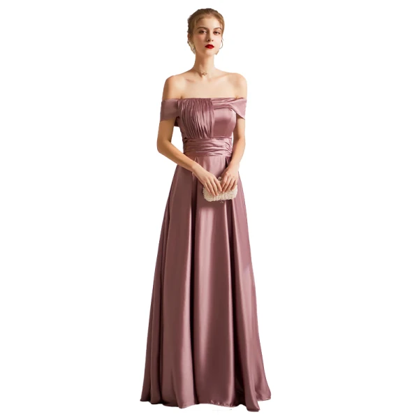 Modest / Simple Purple Evening Dresses Prom Dresses 2021 A-Line / Princess Off-The-Shoulder Short Sleeve Backless Floor-Length / Long Evening Party Formal Dresses