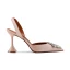 Charmant Ivoire Faux Diamant Slingbacks Chaussure De Mariée 2020 Cuir 8 cm Talons Aiguilles À Bout Pointu Mariage Sandales