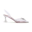Transparent Fushia Désinvolte Sandales Femme 2020 Faux Diamant 8 cm Talons Aiguilles À Bout Pointu Escarpins