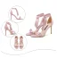 Sexy Ivoire Cocktail Sandales Femme 2020 Cuir Bride Cheville Noeud 10 cm Talons Aiguilles Peep Toes / Bout Ouvert Sandales